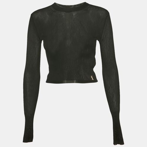 Saint Laurent Paris Black Jersey Long Sleeve Top S - Saint Laurent Paris - Modalova