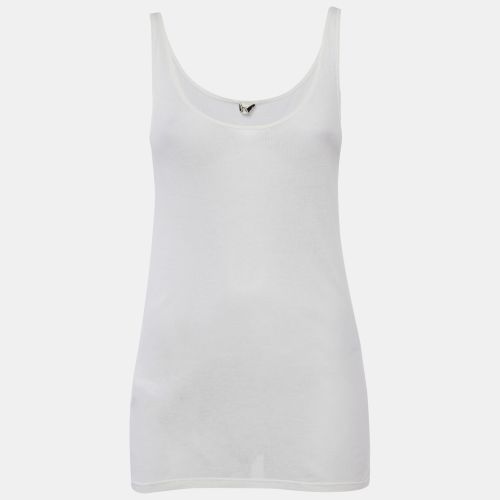 Saint Laurent Paris Cream Rib Knit Tank Top M - Saint Laurent Paris - Modalova
