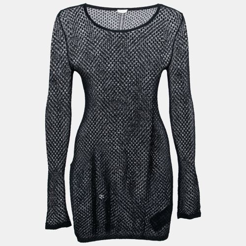 Perforated Knit Mesh Long Sleeve Dress S - Saint Laurent Paris - Modalova