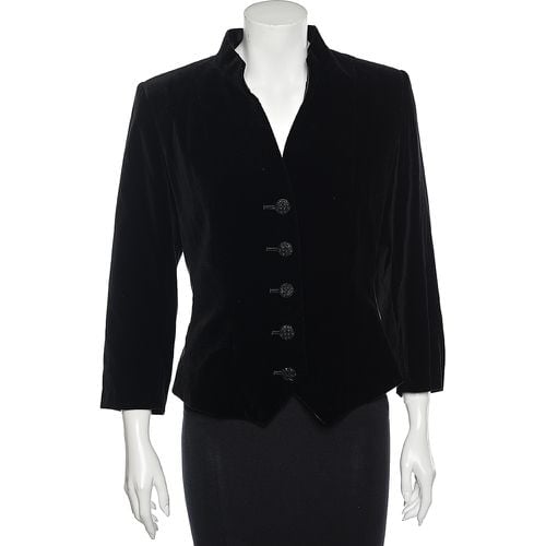 Saint Laurent Black Velvet Button Front Jacket L - Saint Laurent Paris - Modalova