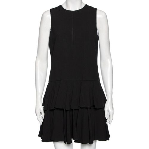 Saint Laurent Black Crepe Tiered Detail Pleated Sleeveless Dress M - Saint Laurent Paris - Modalova