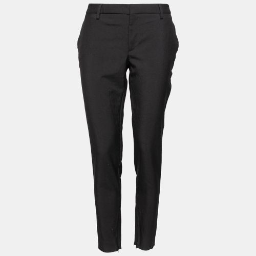 Saint Laurent Black Wool Zipped Hem Detailed Tapered Pants L - Saint Laurent Paris - Modalova