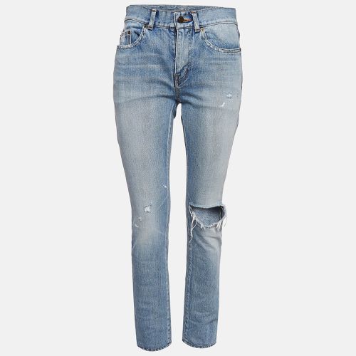 Saint Laurent Light Blue Ripped Denim Skinny Jeans M Waist 28" - Saint Laurent Paris - Modalova