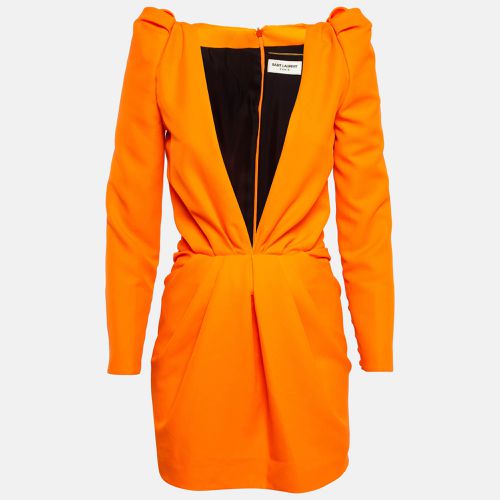 Saint Laurent Fluorescent Orange Gabardine Mini Dress M - Saint Laurent Paris - Modalova