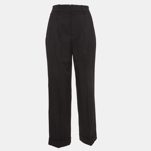 Saint Laurent Black Wool Pleated Trousers S - Saint Laurent Paris - Modalova