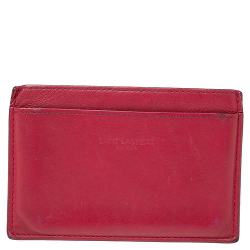 Saint Laurent Fuchsia Leather Card Holder - Saint Laurent Paris - Modalova