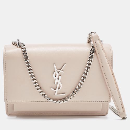 Saint Laurent Light Pink Leather Sunset Wallet On Chain - Saint Laurent Paris - Modalova