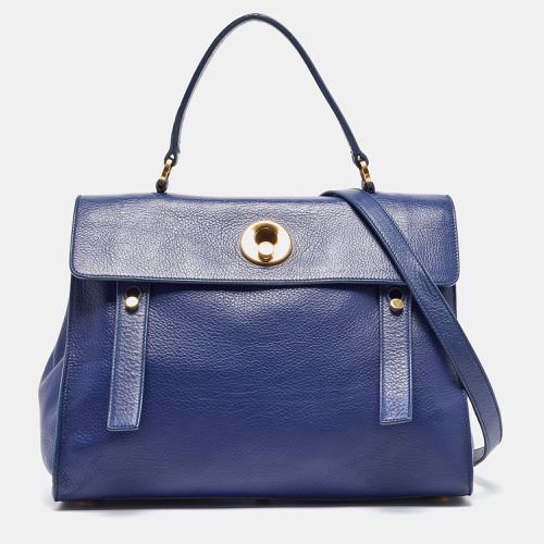 Saint Laurent Indigo Blue Leather Medium Muse Two Bag - Saint Laurent Paris - Modalova