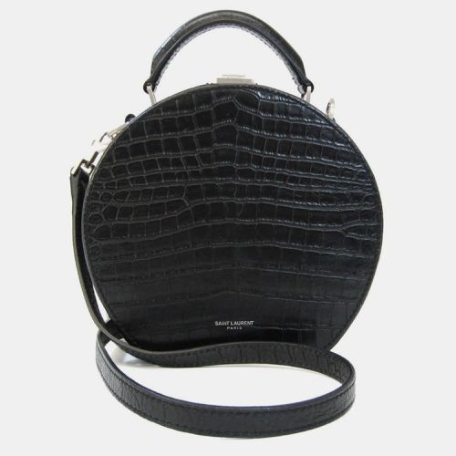 Saint Laurent Crocodile Embossed Leather Small Mica Hatbox Bag - Saint Laurent Paris - Modalova