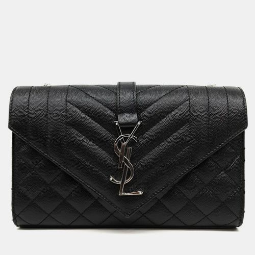 Saint Laurent Paris Black Leather Monogram Chain Shoulder Bag - Saint Laurent Paris - Modalova