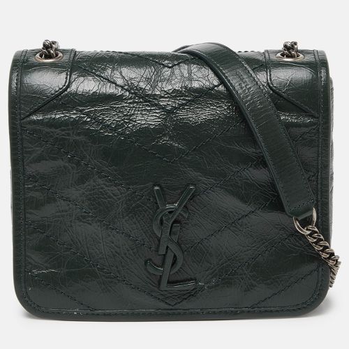 Saint Laurent Green Crinkled Leather Niki Chain Shoulder Bag - Saint Laurent Paris - Modalova