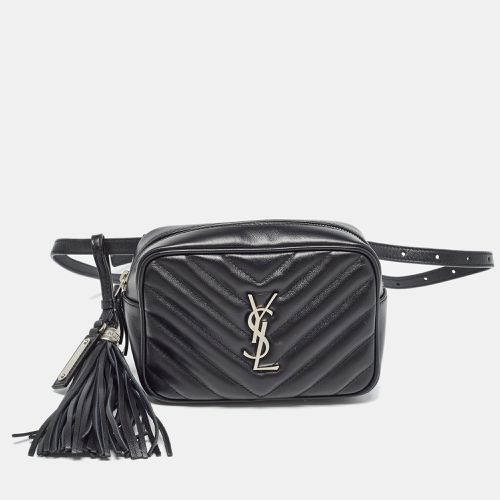 Saint Laurent Black Matelassé Leather Lou Belt Bag - Saint Laurent Paris - Modalova