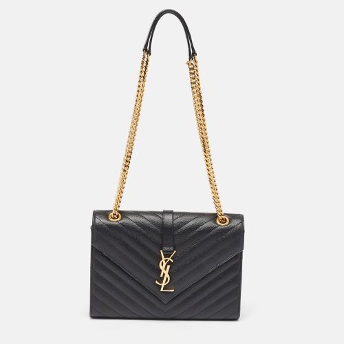 Saint Laurent Black Matelasse Leather Medium Cassandre Flap Bag - Saint Laurent Paris - Modalova