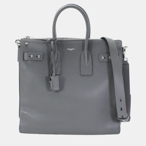 Saint Laurent Paris Grey Leather North/South Sac De Jour Satchel Bag - Saint Laurent Paris - Modalova