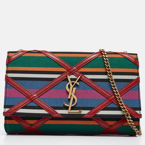 Saint Laurent Multicolor Leather and Fabric Medium Striped Kate Shoulder Bag - Saint Laurent Paris - Modalova