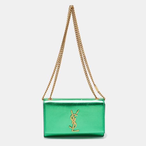 Saint Laurent Green Patent Leather New Small Kate Wallet On Chain - Saint Laurent Paris - Modalova