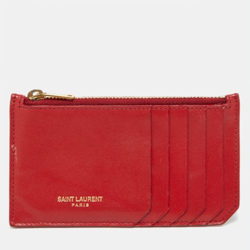 Saint Laurent Leather Zip Card Case - Saint Laurent Paris - Modalova