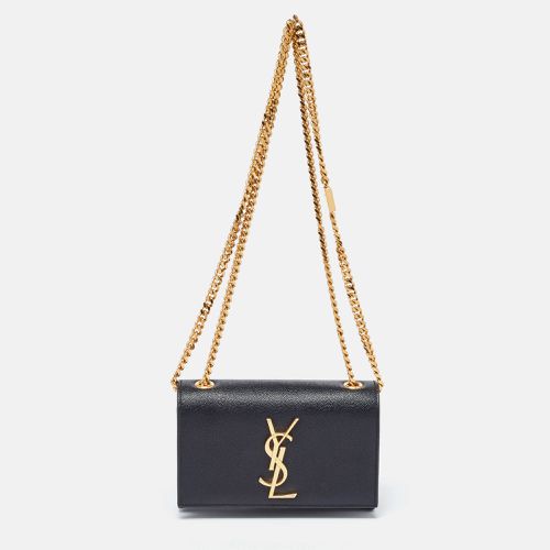 Saint Laurent Black Leather Small Monogram Kate Chain Bag - Saint Laurent Paris - Modalova