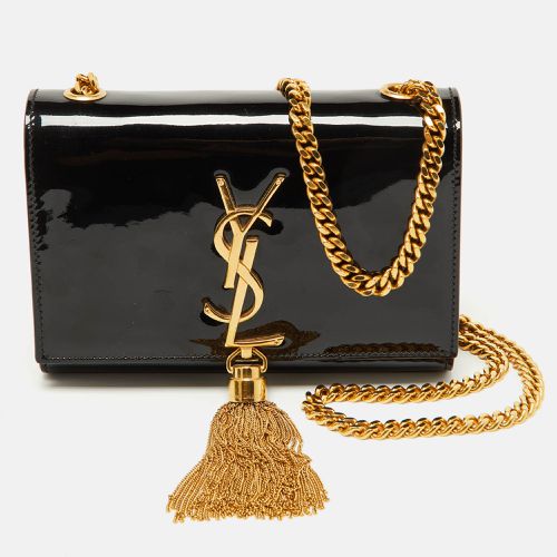 Saint Laurent Black Patent Leather Small Kate Tassel Bag - Saint Laurent Paris - Modalova