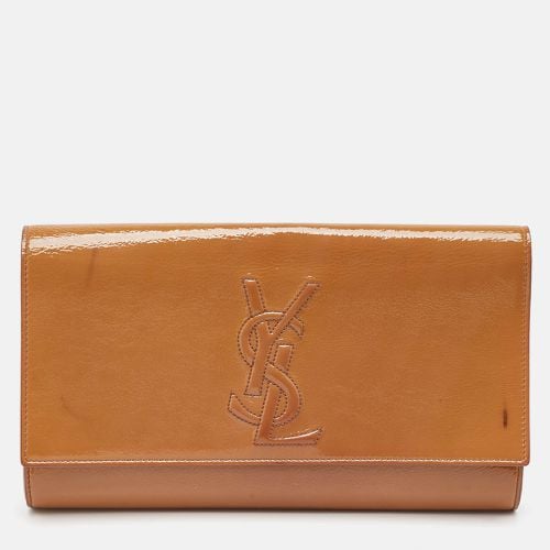 Saint Laurent Beige Patent Leather Belle De Jour Clutch - Saint Laurent Paris - Modalova