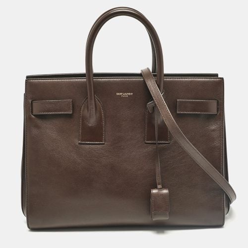 Saint Laurent Dark Brown Leather Small Sac De Jour Tote - Saint Laurent Paris - Modalova