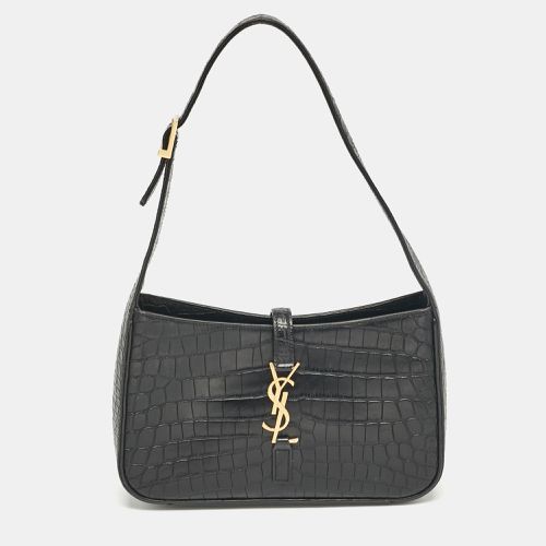 Saint Laurent Croc Embossed Leather LE 5 À 7 Hobo - Saint Laurent Paris - Modalova