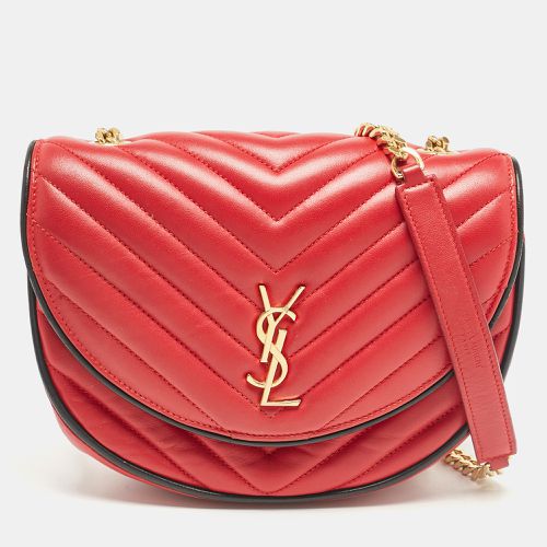 Saint Laurent Red Matelassé Leather Bubble Flap Crossbody Bag - Saint Laurent Paris - Modalova