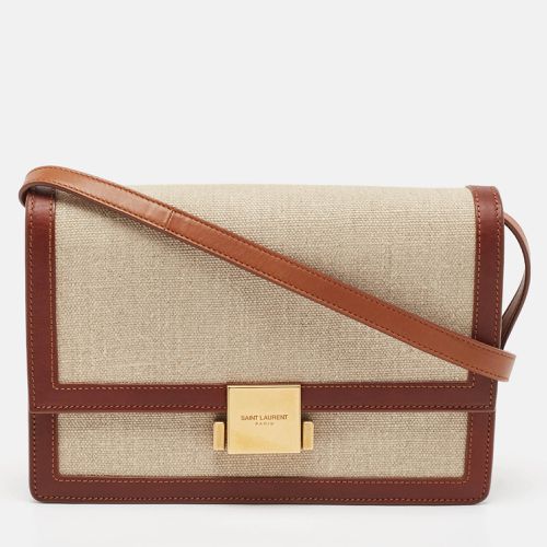 Saint Laurent Brown/Beige Canvas Bellechasse Shoulder Bag - Saint Laurent Paris - Modalova