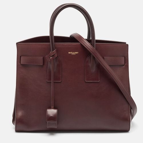 Saint Laurent Burgundy Leather Small Classic Sac De Jour Tote - Saint Laurent Paris - Modalova