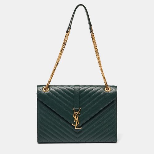 Saint Laurent Matelasse Leather Large Monogram Envelope Shoulder Bag - Saint Laurent Paris - Modalova