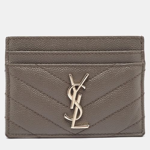 Saint Laurent Matelasse Leather Monogram Card Holder - Saint Laurent Paris - Modalova