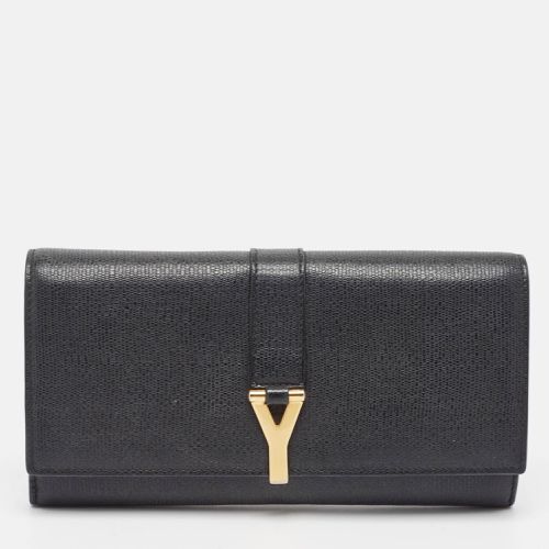 Saint Laurent Black Leather Y Line Flap Continental Wallet - Saint Laurent Paris - Modalova