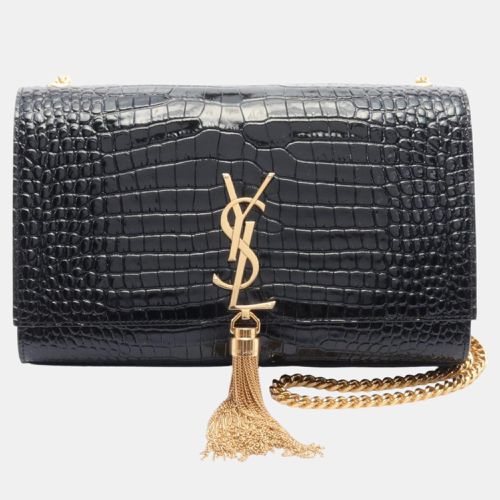 Saint Laurent Black Patent Leather Kate Tassel Medium Shoulder Bag - Saint Laurent Paris - Modalova