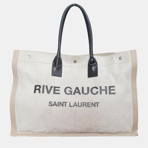 Black Canvas Left Bank Tote Bag - Saint Laurent Paris - Modalova