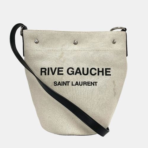 Saint Laurent Paris Beige Canvas Rive Gauche Tote Bag - Saint Laurent Paris - Modalova