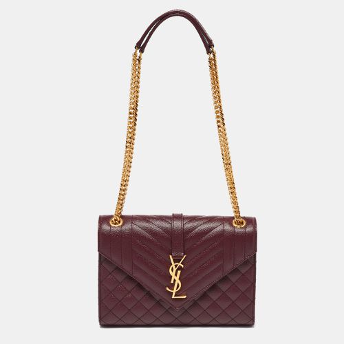 Saint Laurent Burgundy Leather Small Envelope Shoulder Bag - Saint Laurent Paris - Modalova