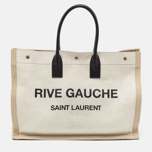 Saint Laurent Two Tone Canvas Large Rive Gauche Tote - Saint Laurent Paris - Modalova