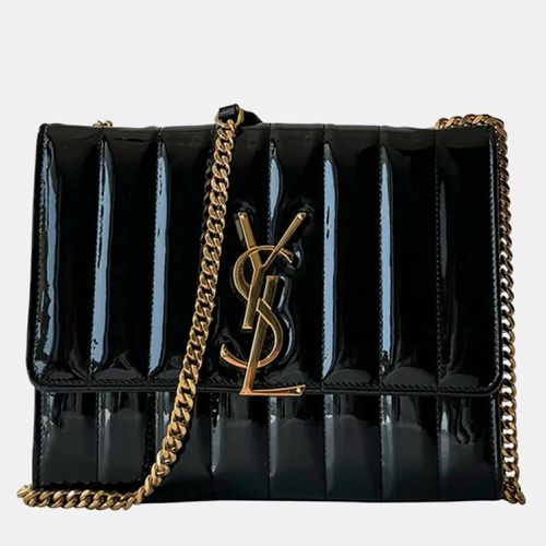 Saint Laurent Patent Calfskin Matelasse Monogram Medium Vicky Chain Shoulder Bag - Saint Laurent Paris - Modalova