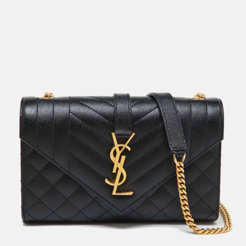 Saint Laurent Black Leather Small Envelope Flap Shoulder Bag - Saint Laurent Paris - Modalova