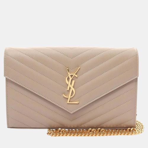 Saint Laurent Leather Beige Cassandra Classic Shoulder Bag - Saint Laurent Paris - Modalova