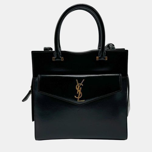 Saint Laurent Uptown Small Leather Black Gold Handbag - Saint Laurent Paris - Modalova