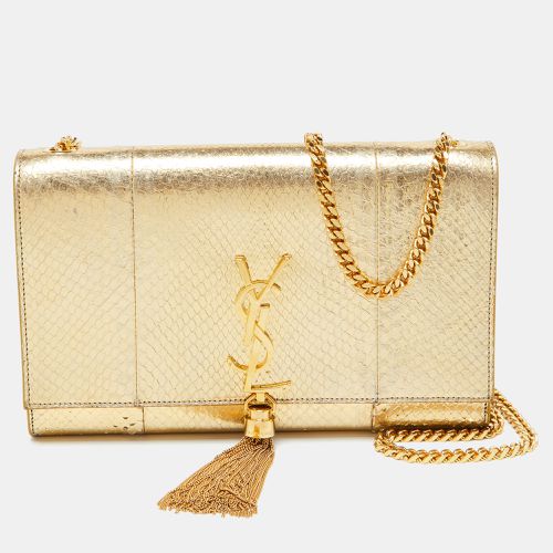 Saint Laurent Gold Snakeskin Medium Kate Tassel Crossbody Bag - Saint Laurent Paris - Modalova