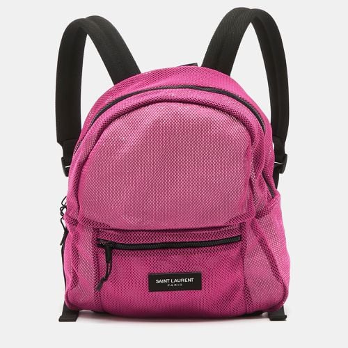 Saint Laurent Magenta Mesh Nylon Backpack - Saint Laurent Paris - Modalova