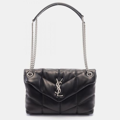 Saint Laurent Black Leather Lulu Puffer Shoulder Bag - Saint Laurent Paris - Modalova