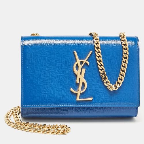 Saint Laurent Blue Patent Leather Small Kate Chain Shoulder Bag - Saint Laurent Paris - Modalova