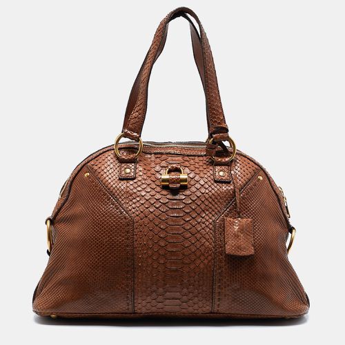 Saint Laurent Brown Python Large Muse Bag - Saint Laurent Paris - Modalova