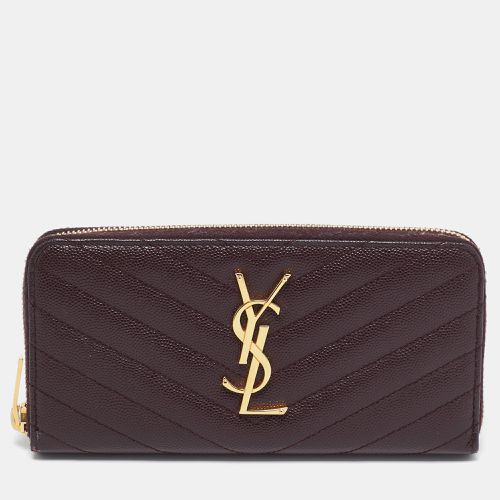 Saint Laurent Matelassé Leather Cassandre Zip Continental Wallet - Saint Laurent Paris - Modalova