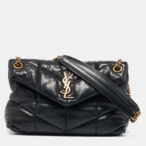 Saint Laurent Black Quilted Leather Small Puffer Chain Shoulder Bag - Saint Laurent Paris - Modalova