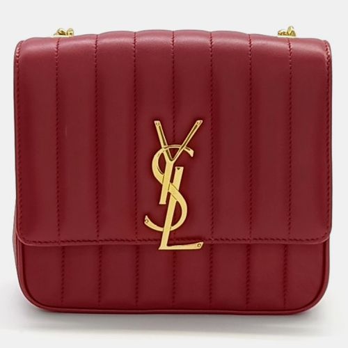 Saint Laurent Paris Red Leather Vicky Bag - Saint Laurent Paris - Modalova