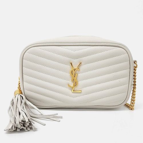 Saint Laurent Paris White Leather Saint Laurent Paris Roux Camera Bag - Saint Laurent Paris - Modalova